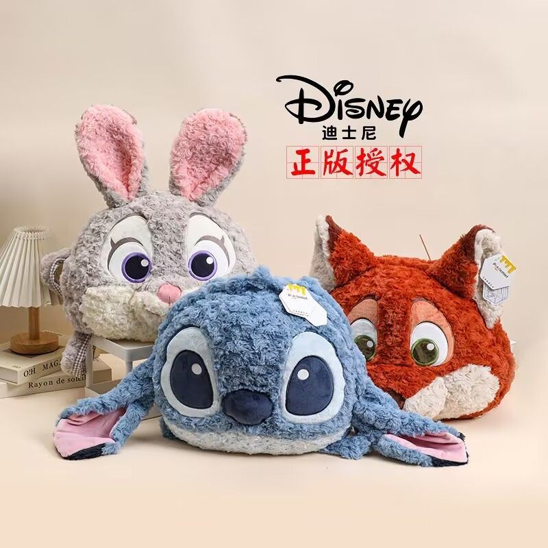 迪士尼正版疯狂动物城朱迪狐尼克毛绒玩偶双肩包史迪奇大头玩偶女