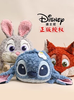 迪士尼正版疯狂动物城朱迪狐尼克毛绒玩偶双肩包史迪奇大头玩偶女