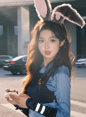 迪士尼疯狂动物城朱迪兔子警官火狐尼克发箍头饰情侣发箍头箍正品