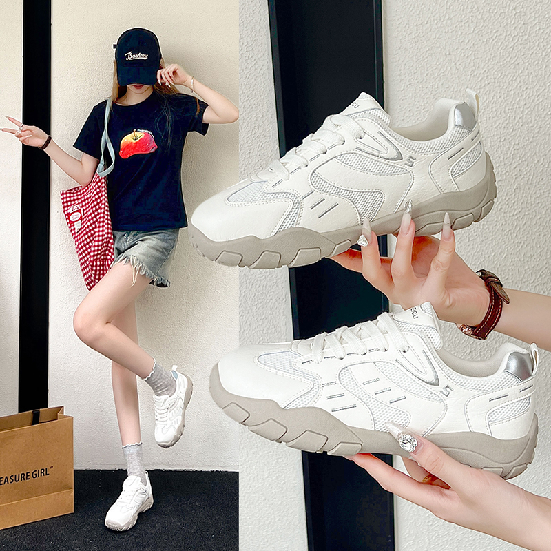 真皮时尚休闲鞋女2025夏季新款