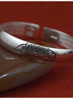 文泽雪花银足银银手环女士