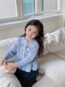 毛衣春秋装 小女孩童装 女宝宝洋气春装 2025新款 外套潮 韩版 女童开衫
