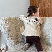 中小童洋气针织开衫 韩版 上衣女宝宝衣服 2025新款 女童毛衣外套秋季