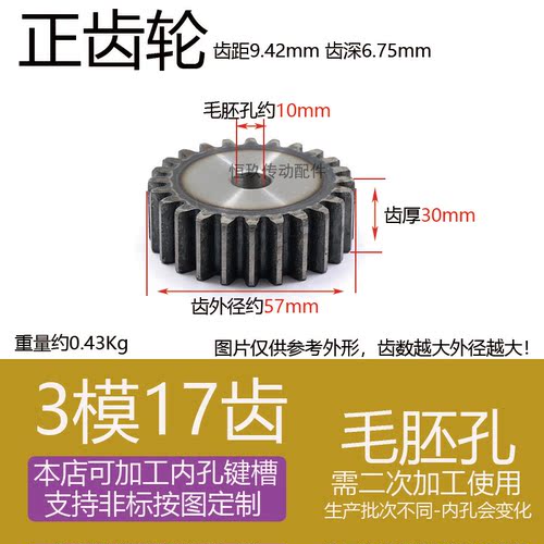3M17T平面直齿轮齿条导轨用45钢