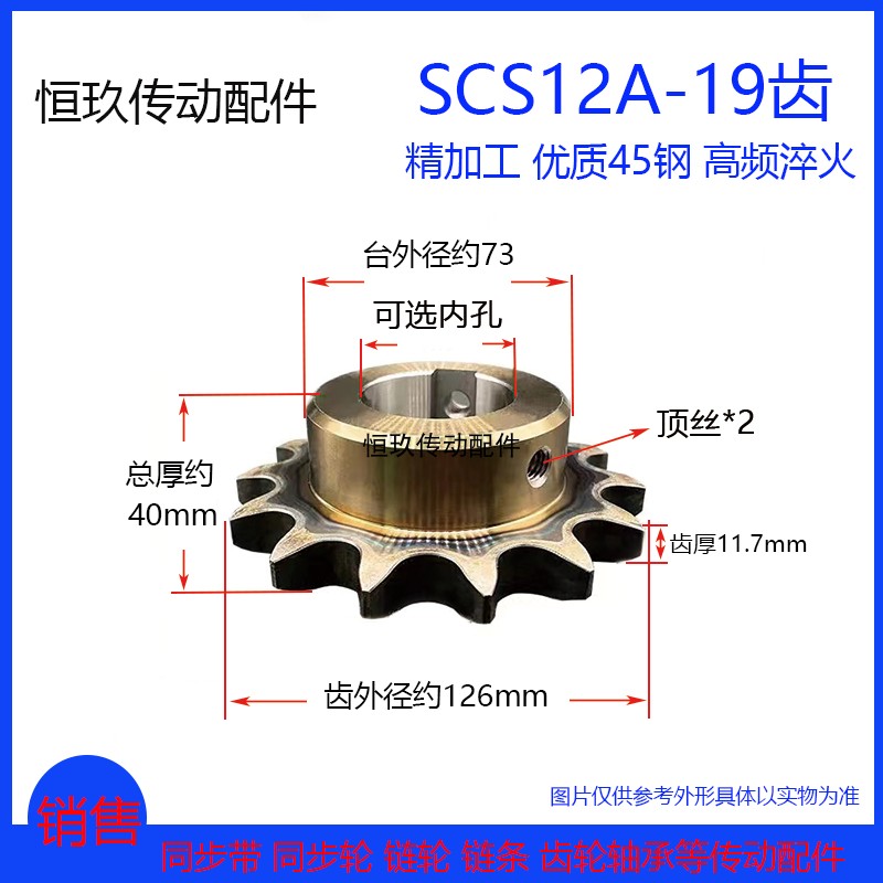 SCS成品孔单排链轮SCS6分19齿