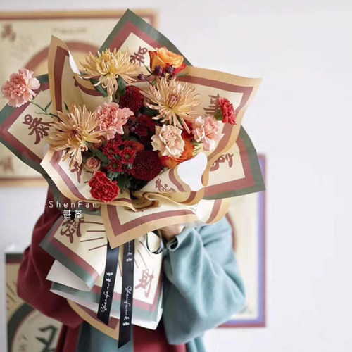 报纸包装纸花束素材模板 报纸包装纸花束图片下载 小麦优选