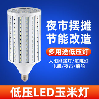 12VLED灯泡低压24V36V48V60V 太阳能夜市车船灯220VLED玉米灯包邮