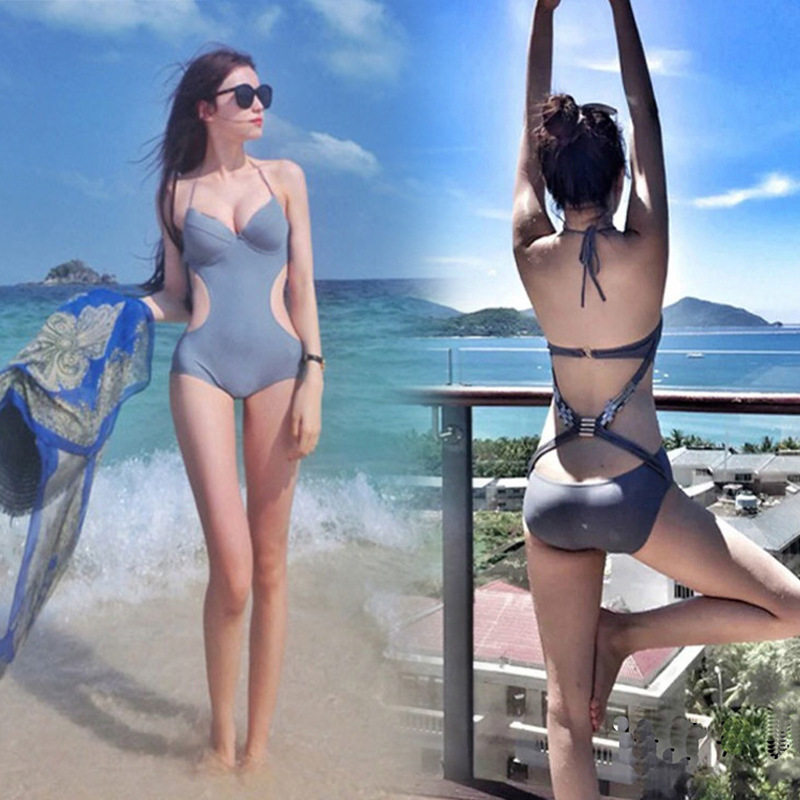 火凤凰-慕连体泳衣女性感露背修身遮肚显瘦大小胸聚拢比基尼保守