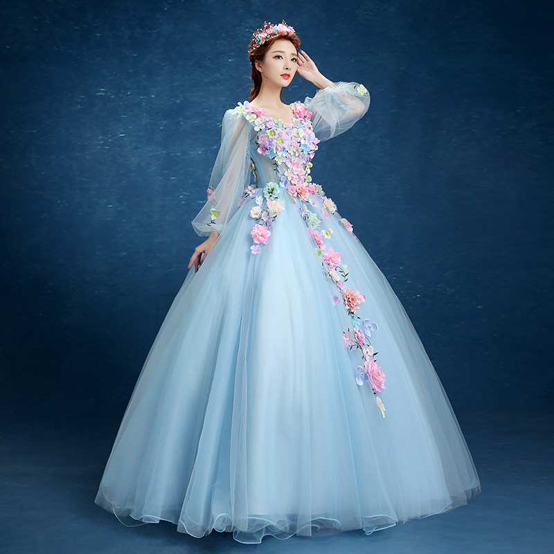 新款婚纱礼服艺考独唱花仙子演出服蓬蓬裙长款主持人女彩纱舞台裙|ruв категории Женская одежда, Cвадебные платья, платье/вечернее платье - от Buy2taobao.com для оказания профессиональной услуги покупки агента Taobao