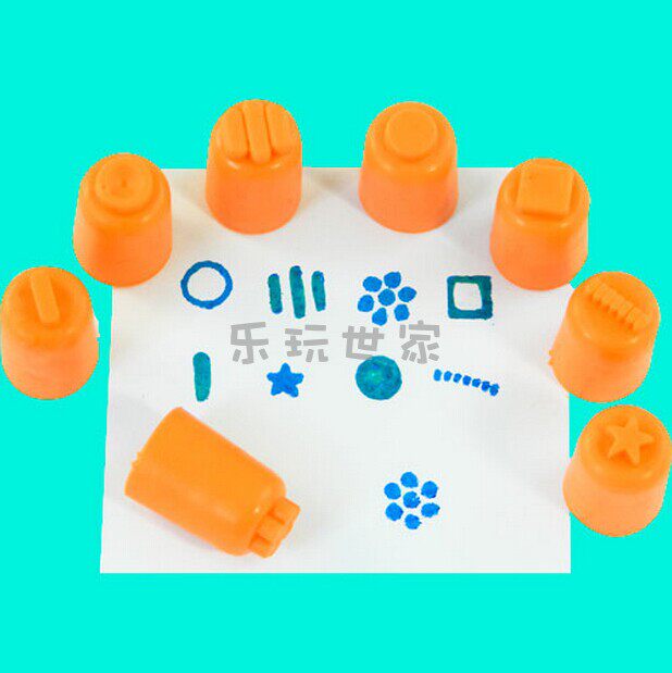 24个儿童绘画拓印印章 手指指套涂鸦橡皮章图章 软胶绘画美术用品