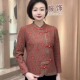 短款 加绒小衫 上衣秋冬保暖妈妈国风盘扣立领洋气开衫 时尚 大码 显瘦