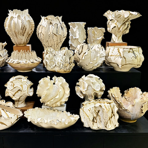现代轻奢设计高级感插花陶瓷手工摆件样板间民宿别墅书房客厅装饰