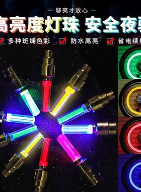 适用捷安特自行车灯夜骑灯公路车气门灯气嘴灯山地车车轮灯配件