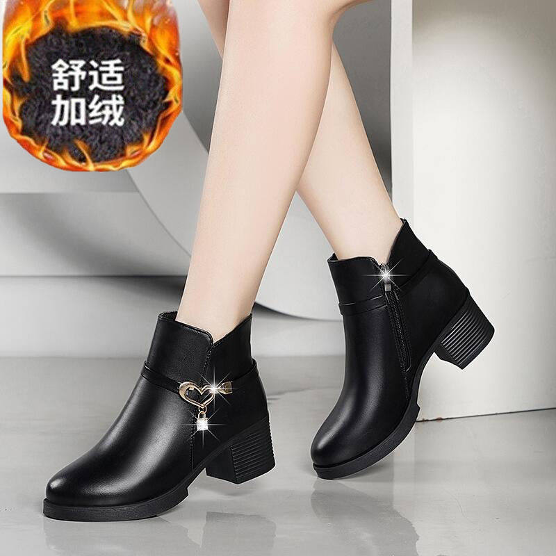 Mom shoes Cotton-padded shoes winter Women's Shoes Plush keep warm lady leather shoes soft sole non-slip With crude thickening Flat bottom Bootie 90in the Women's Shoes, Low shoes  category - from Buy2taobao.com to provide professional Taobao agent buy service