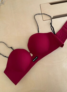 本命年红色内衣女小胸聚拢显大无钢圈防下垂2025性感字母无痕文胸