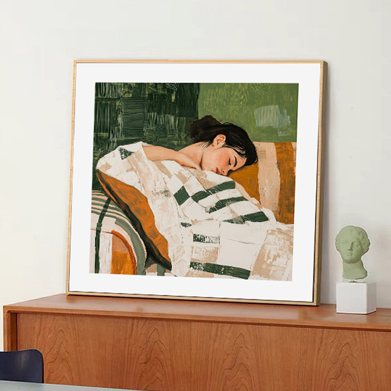 抽象人物装饰画客厅沙发墙画卧室床头壁画治愈高级感小众艺术挂画