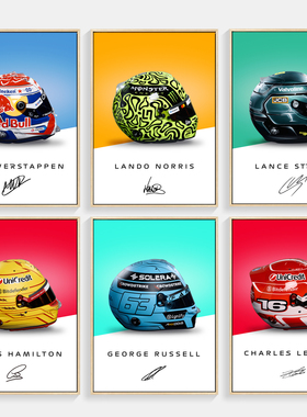 F1赛车头盔装饰画维斯塔潘汉密尔顿一级方程式车手海报卡丁车挂画
