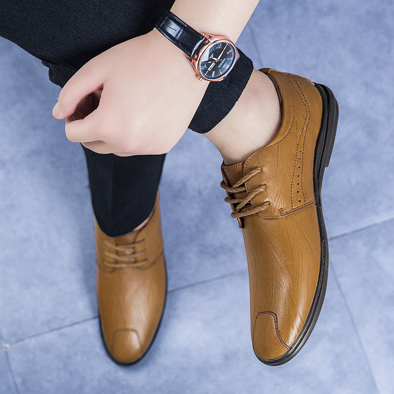 潮牌正品男士商务休闲皮鞋系带男鞋真皮软底驾车鞋软面皮豆豆鞋潮,流行男鞋,休闲皮鞋,淘宝优惠券,粉丝福利购,淘宝优惠卷