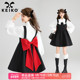 甜系叠搭无袖 KEIKO蝴蝶结girl 显瘦黑色吊带连衣裙25秋季 公主裙子