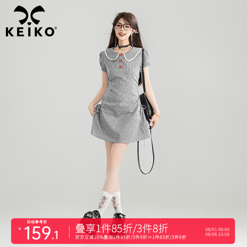 KEIKO高智学院风娃娃领连衣裙