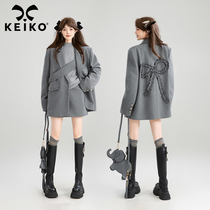 KEIKO格雷系休闲通勤西服套装图片