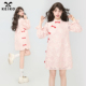 勾花蕾丝改良旗袍连衣裙春夏国风盘扣饰泡泡袖 KEIKO 新中式 A字裙