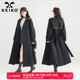 风衣26春季 KEIKO 高知风黑色长款 韩式 高级感系带显瘦外套 贝壳绣