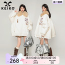 大毛领皮质棉衣棉服2023冬季 高级感加厚 哑光皮 KEIKO 皮衣外套