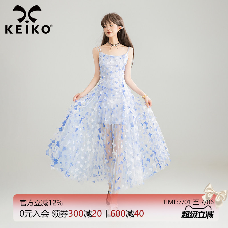 KEIKO3D激光绣立体蝴蝶连衣裙