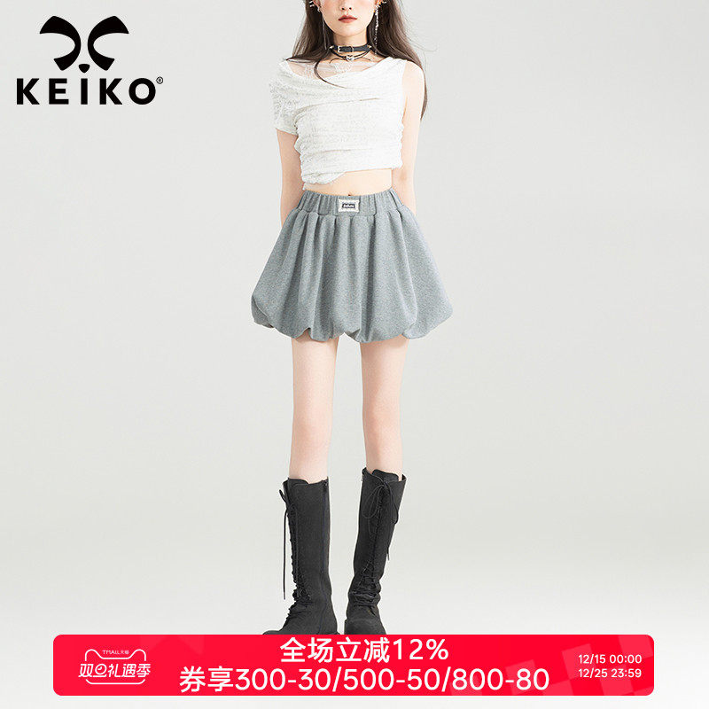 KEIKOmiu系高腰花苞裤裙半身裙