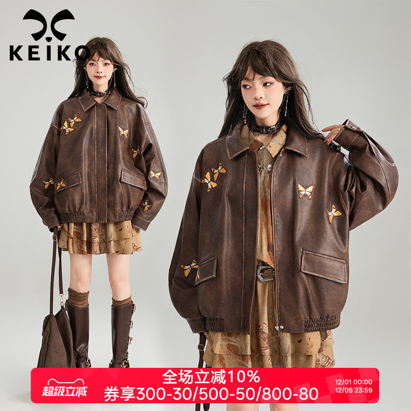 凯莉欧美拉德复古休闲皮衣外套