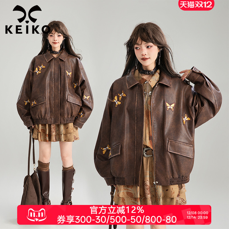 凯莉欧美拉德复古休闲皮衣外套