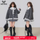KEIKO 小香风编织粗花羊毛呢外套2026早春静奢风黑白格纹编织上衣