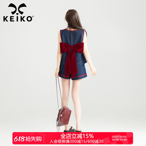 KEIKO鬼马少女感牛仔套装
