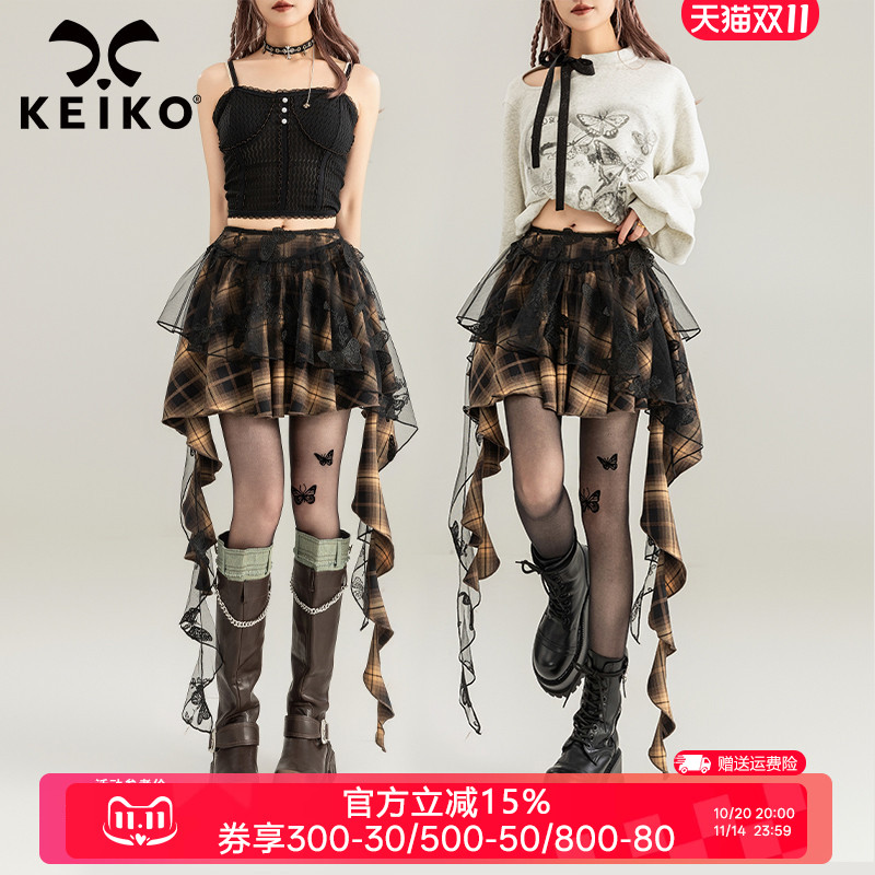 KEIKO甜辣重工蝴蝶绣半身裙短裙