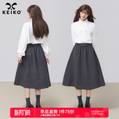 衬衣 2026春夏气质通勤职业面试长袖 KEIKO 垂感抗皱白色小尖领衬衫