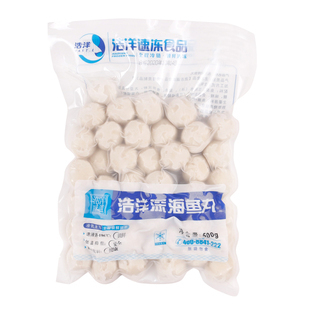 浩洋深海鱼丸新鲜水产花枝丸火锅弹牙鱼糜丸子麻辣烫冷冻食品500g