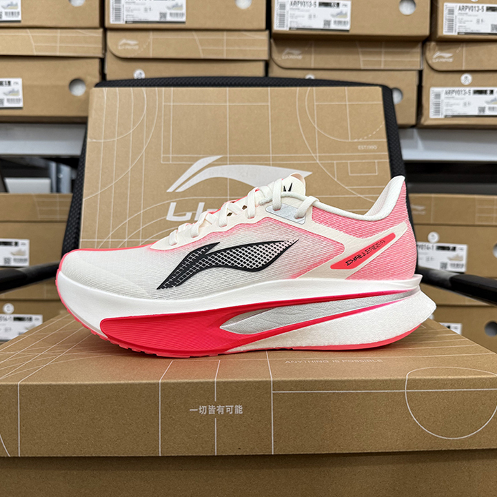 李宁飞电6CHALLENGER男子反光䨻丝轻质透气竞速比赛跑鞋ARMW003