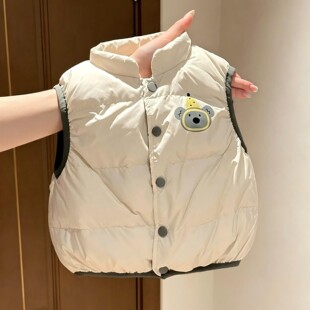男女童冬季新款洋气加棉加厚无袖外套儿童时尚保暖马甲上衣泳冬装