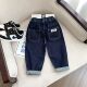 子秋装 男女童春秋季 防褪色长裤 儿童宽松裤 套 休闲洋气牛仔1裤