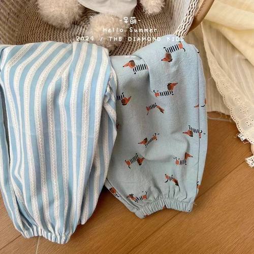 儿童夏季宽松束脚裤薄款防蚊长裤