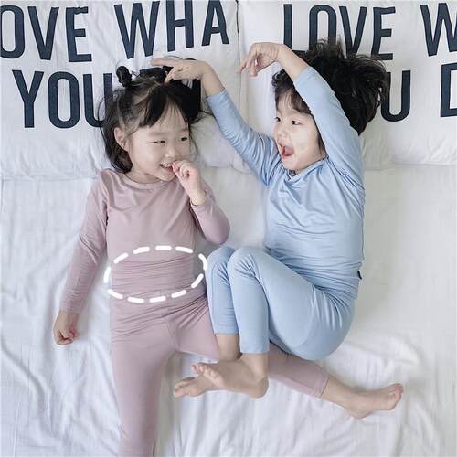 儿童莫代尔睡衣高腰护肚家居服