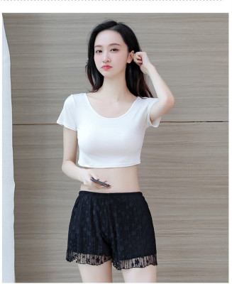 短袖简约薄款纯色棉质女百搭