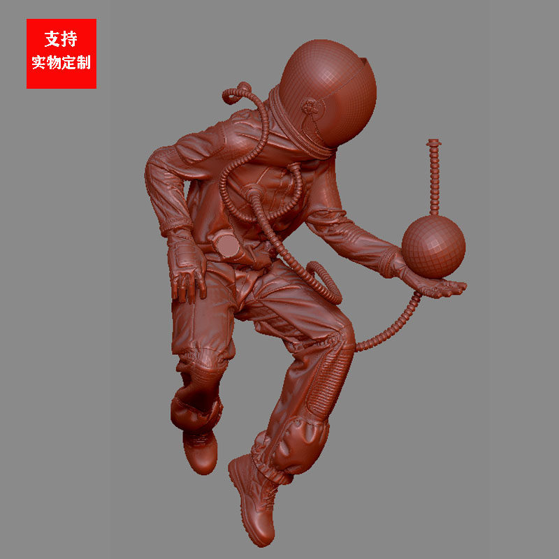 新品太空人物雕塑图三维模型立体图精雕圆雕图3D打印STL文件OBJ图