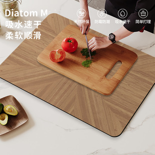 仿木纹厨房案板垫子台面专用吸水防油垫桌面菜板下面防滑垫子 中式
