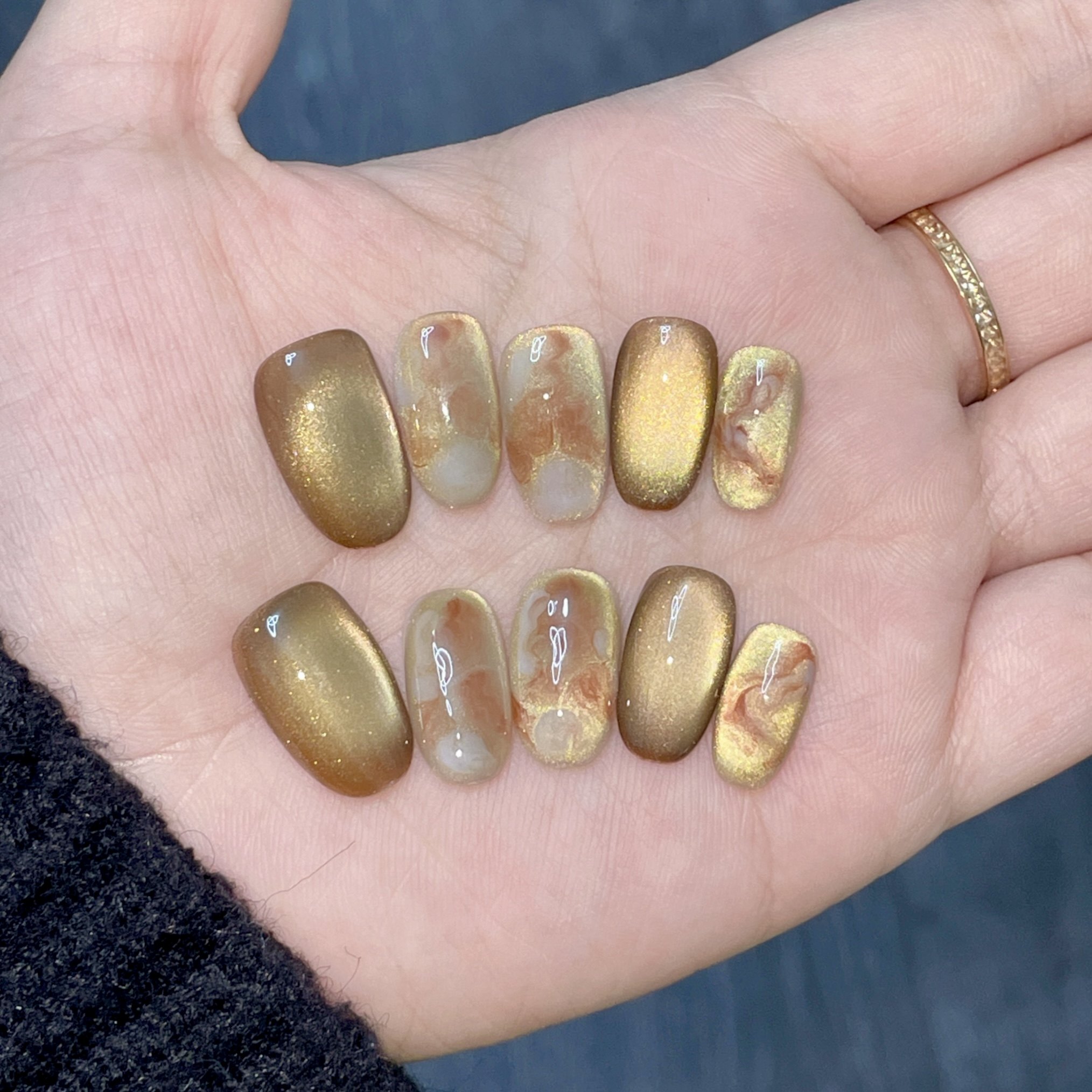 【琉璃琥珀】手工穿戴甲美甲贴片琥珀色棕色猫眼秋冬美甲百搭高级,彩妆/香水/美妆工具,穿戴甲/甲片,淘宝优惠券,粉丝福利购,淘宝优惠卷