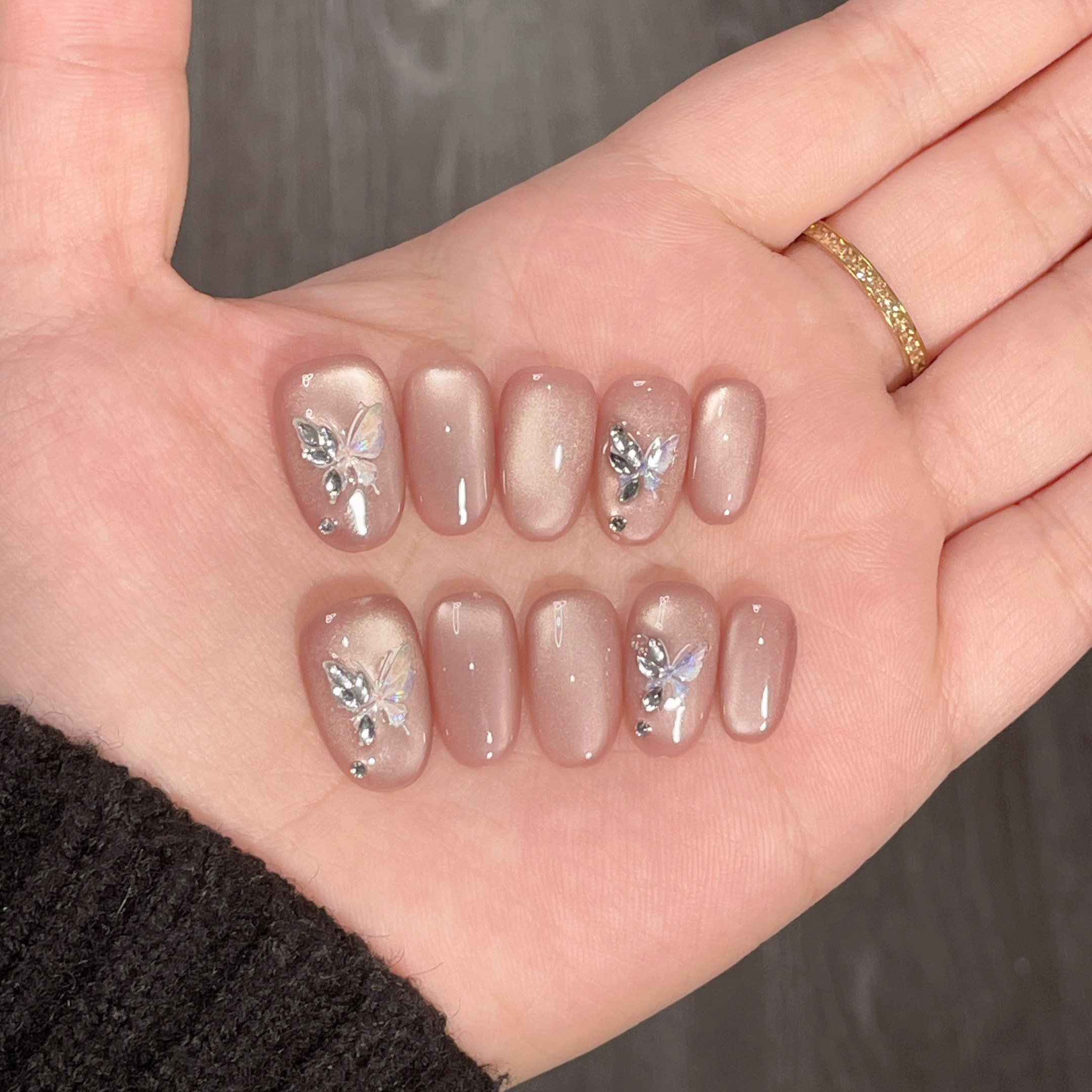 【月光蝴蝶】纯手工立体粉色猫眼蝴蝶爆闪百搭显白穿戴甲,彩妆/香水/美妆工具,穿戴甲/甲片,淘宝优惠券,粉丝福利购,淘宝优惠卷