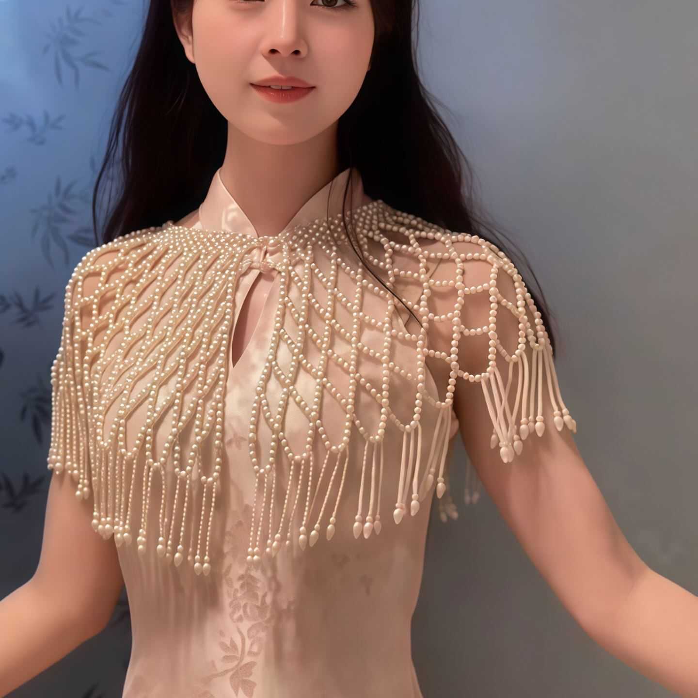 云肩披肩旗袍流苏礼服外搭汉服女