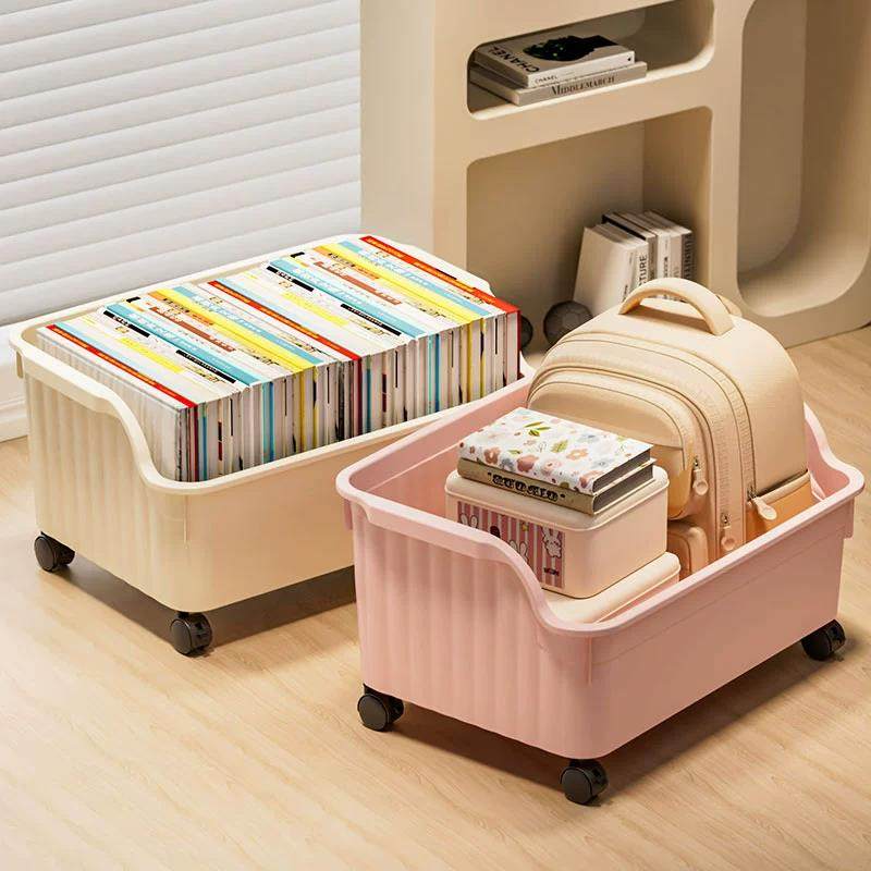 书本收纳箱学生教室装书收纳神器书包桌面储物带滑轮宿舍桌下书箱,收纳整理,书桌收纳置物架,淘宝优惠券,粉丝福利购,淘宝优惠卷