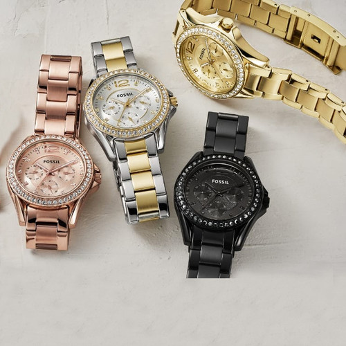 FOSSIL时尚镶钻石英机芯女表